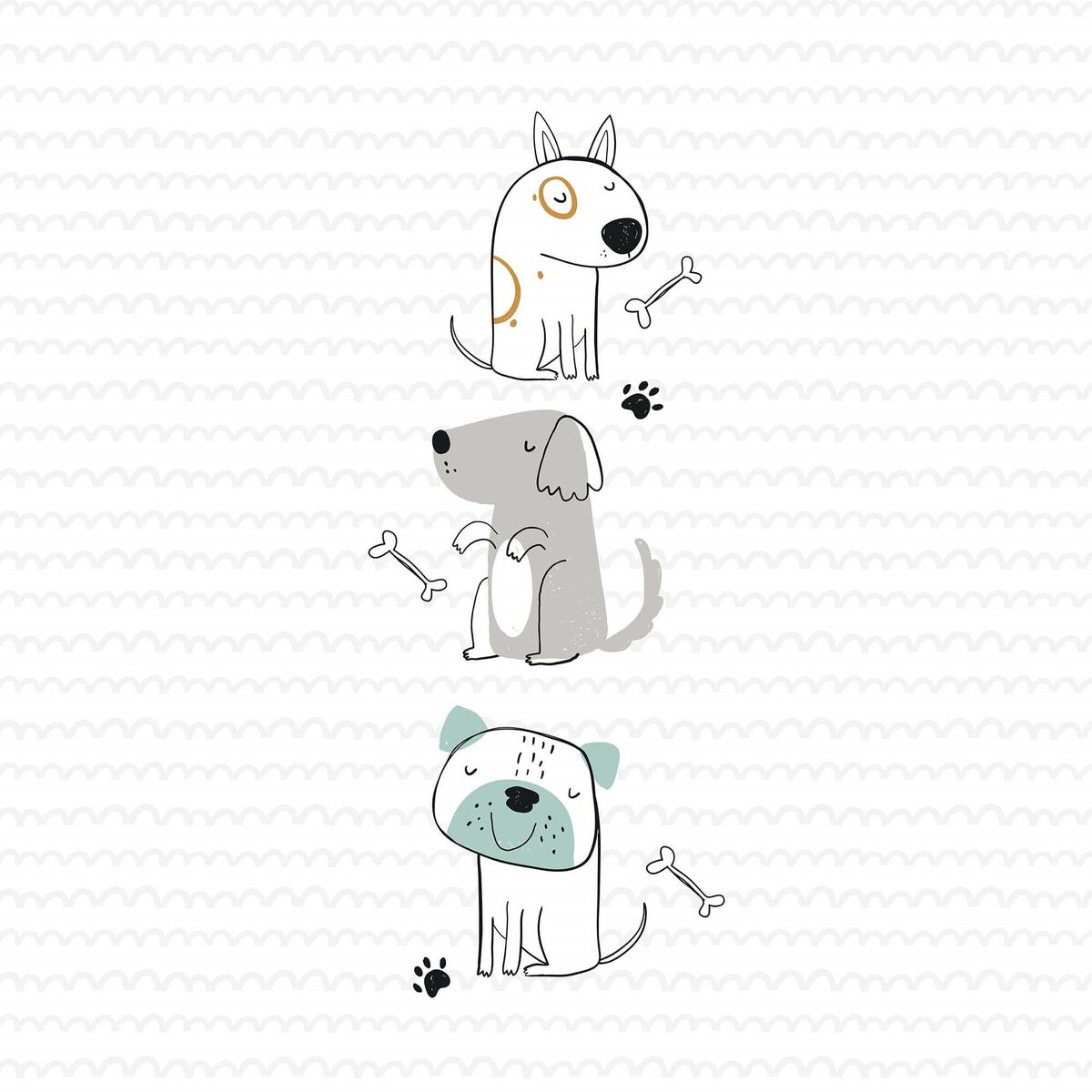 Colcha Kids&Cotton Huali Big Multicolor 190 x 270 cm Cão
